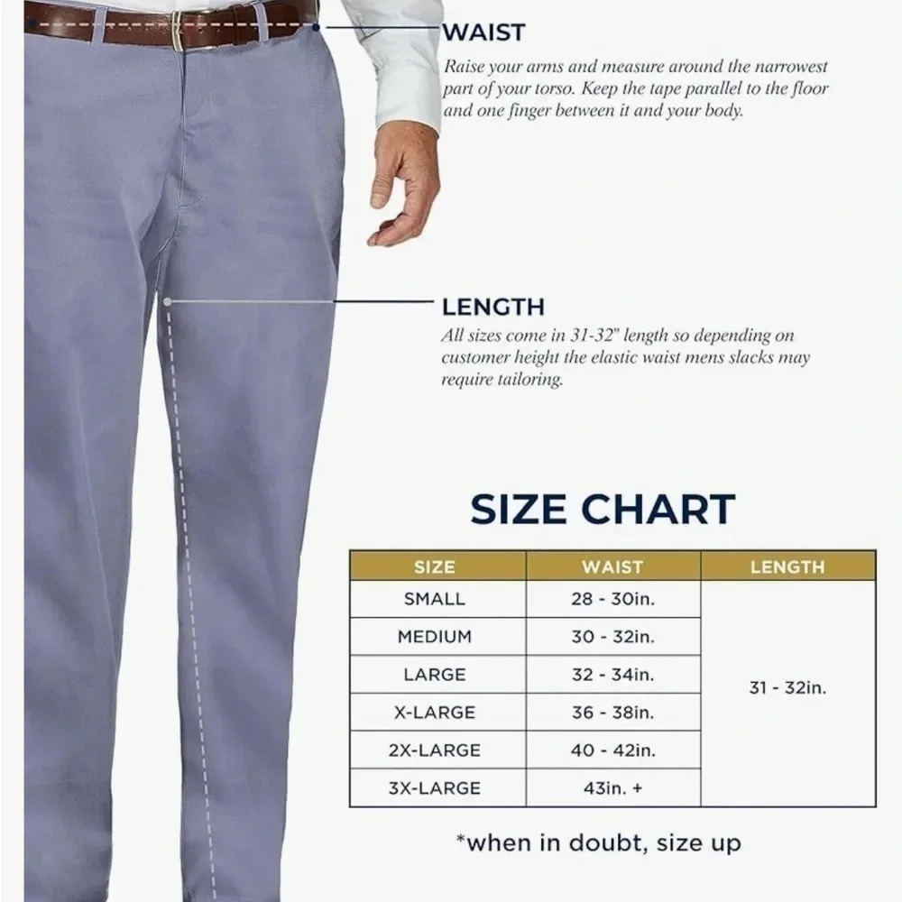 Pembrook men’s big and tall comfort collection easy to wear pants in gray 3XL - Picture 4 of 8